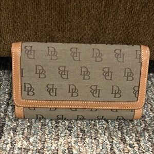 Dooney & Bourke Brown and Tan Trifold Wallet